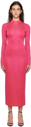 TOM FORD PINK MOCK NECK MAXI DRESS