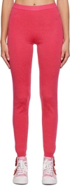 Moschino Pink All Over Leggings In A1217 Fp Fucsia