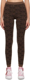 MOSCHINO BROWN ALL OVER LEGGINGS