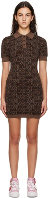 MOSCHINO BROWN ALL OVER MINIDRESS