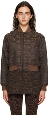 MOSCHINO BROWN ZIP BOMBER JACKET