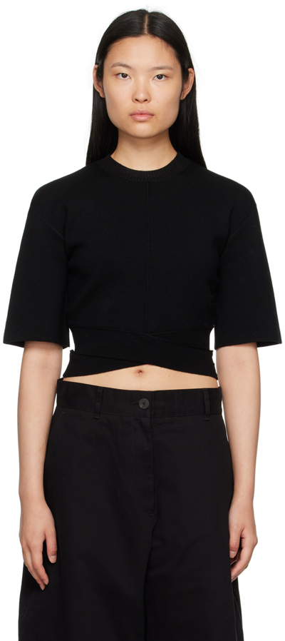 3.1 Phillip Lim / フィリップ リム Black Cropped Sweater In Bb001 Blk Multi