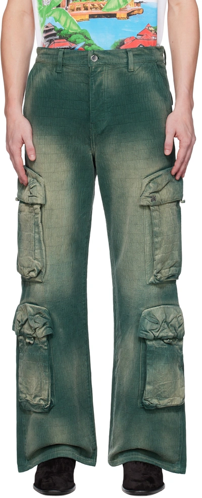 Amiri Green Faded Cargo Trousers