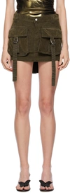 Blumarine Olive Green Medium Waist Miniskirt In N0520 Dark Olive