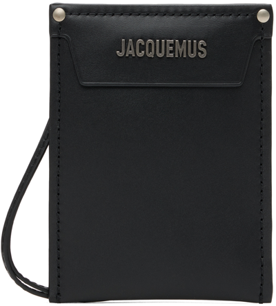 Jacquemus Le Porte Poche Meunier Wallet With A Strap In 990 Black