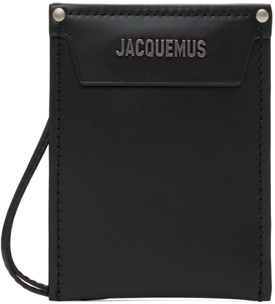 Jacquemus Le Porte Poche Meunier带肩带钱包 In Black