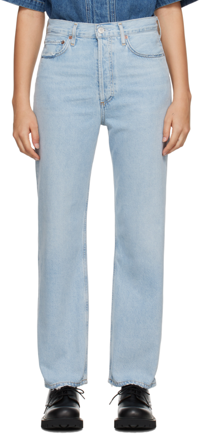 Agolde Luna Pieced Jeans In Void Lt Indigo
