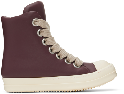 Rick Owens High-top Padded Leather Sneakers In Purple