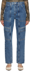 Agolde + Net Sustain Cooper Cargo High-rise Straight-leg Organic Jeans In Blue