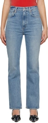 Agolde Blue Stovepipe Jeans In Helm (md Indigo)