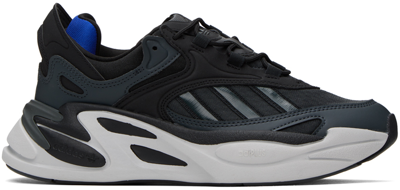 Adidas Originals Black & Gray Ozmorph Sneakers In Lucid Blue/carbon/grey