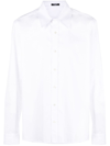 Balmain Cotton Poplin Shirt With Embroidery On The Breast Pocket In White