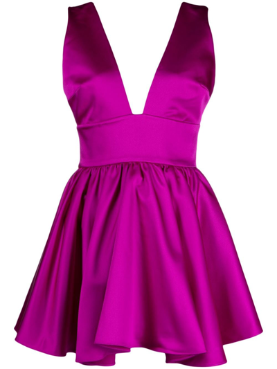 The New Arrivals Ilkyaz Ozel V-neck Mini Dress In Pink
