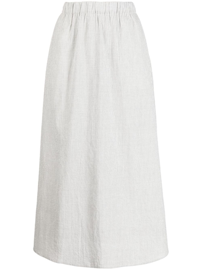 Eileen Fisher Striped High-waist Skirt In Grey