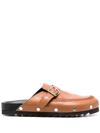 Claudie Pierlot Womens Bruns Archy Leather Loafers In Caramel