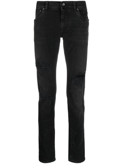 DOLCE & GABBANA DISTRESSED SKINNY JEANS