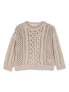 BRUNELLO CUCINELLI SEQUIN-EMBELLISHED OPEN-KNIT JUMPER