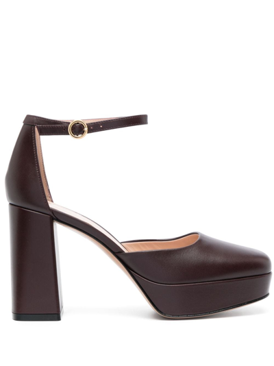 Gianvito Rossi Vian Glove 105mm Leather Pumps In Brown