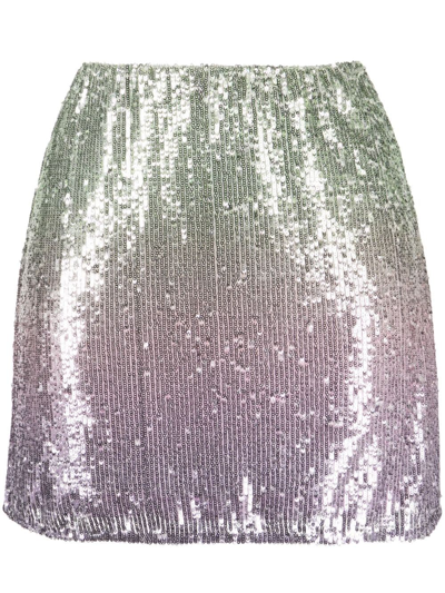 Loveshackfancy Sequin-embellished Mini Skirt In Purple