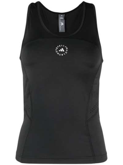 Adidas By Stella Mccartney Logo-print Sleeveless Tank Top In Black