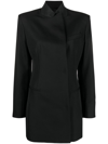 Armarium No-lapels Virgin Wool Blazer In Black