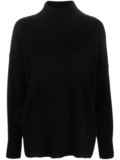 Roberto Collina High-neck Wool-cashmere Jumper In Black