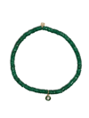 SYDNEY EVAN 14KT YELLOW GOLD AVENTURINE BEADED BRACELET