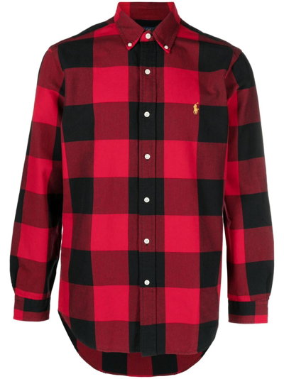 Polo Ralph Lauren Checked Long-sleeve Cotton Shirt In Red