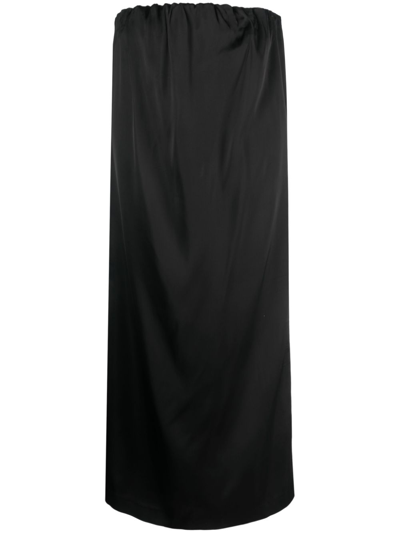 Loulou Studio Siple Strapless Viscose Midi Dress In Black