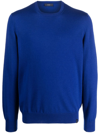 Fay Crew-neck Virgin-wool Jumper In Blue