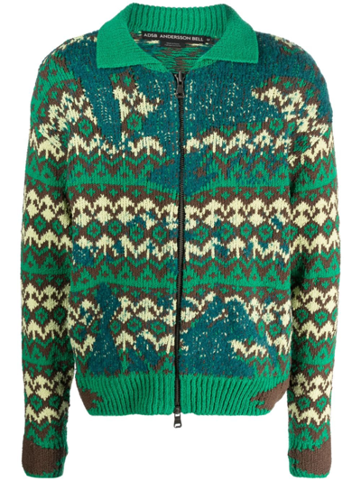 Andersson Bell Green Submerge Nordic Cardigan
