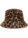FERRAGAMO LEOPARD-PRINT PONY HAIR BUCKET HAT