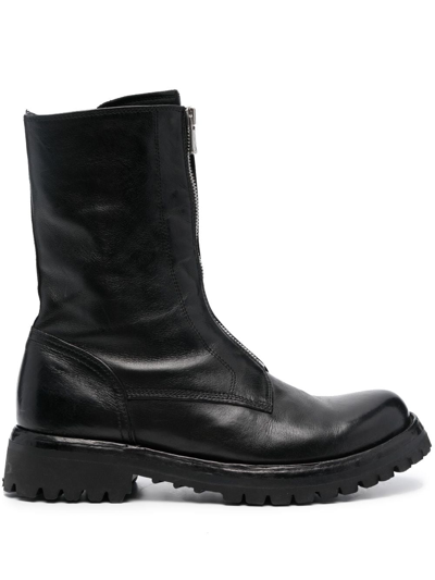Officine Creative Loraine Zip-up Leather Boots In Black