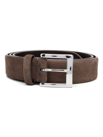 Moorer Buckle-fastening Leather Belt In Brown