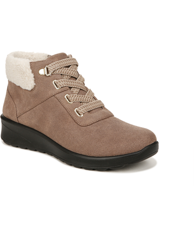 Bzees Generation Washable Booties In Brown Fabric