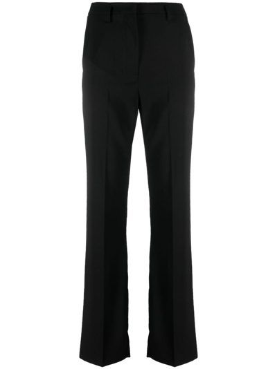 Patrizia Pepe Crepe Dart-detail Trousers In Black