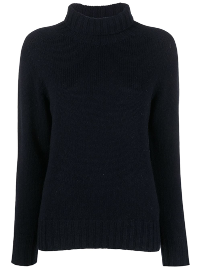 Malo Wool Turtleneck In Blue