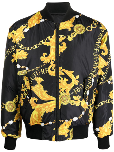 Versace Jeans Couture Logo Couture Black Reversible Bomber Jacket