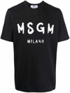 Msgm Cotton T-shirt With Front Printed Logo