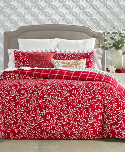 Charter Club Winterberry 3-pc. Comforter Set, King, Created For Macy's In Red