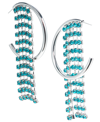 INC INTERNATIONAL CONCEPTS SILVER-TONE COLOR CRYSTAL FRINGE C-HOOP EARRINGS, CREATED FOR MACY'S