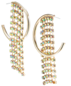 INC INTERNATIONAL CONCEPTS SILVER-TONE COLOR CRYSTAL FRINGE C-HOOP EARRINGS, CREATED FOR MACY'S