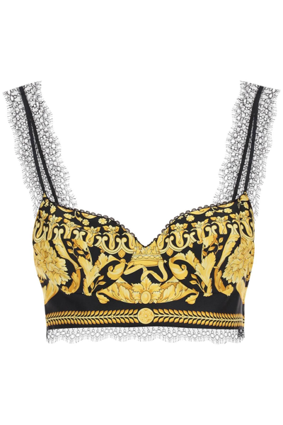 VERSACE BAROCCO SILK BRALETTE TOP