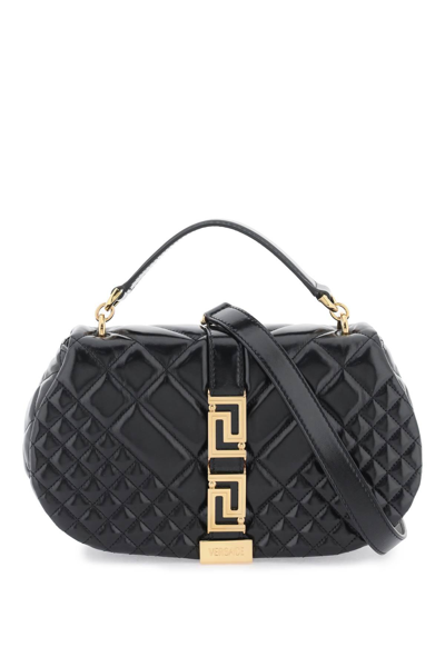 Versace Greca Goddess Shoulder Bag In Black  Gold (black)