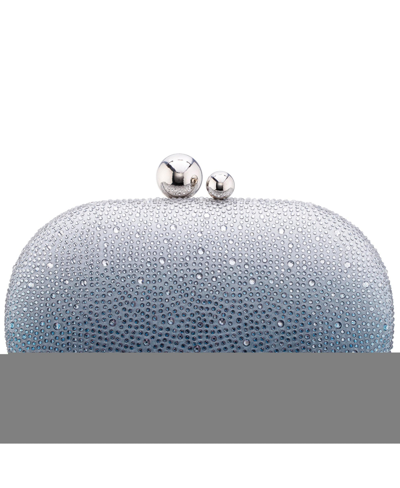 Nina Crystal Ombre Minaudiere Clutch In Blue Multi Ombre