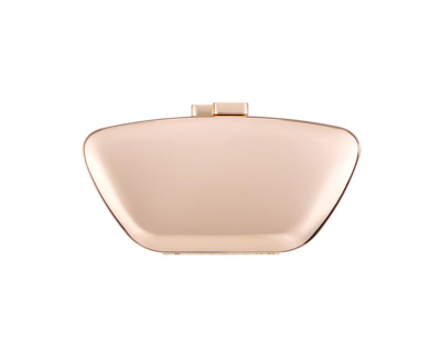 Nina Mirror Metallic Minaudiere Clutch In Gold