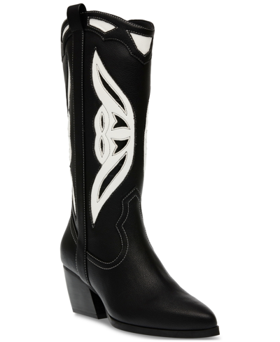 Dv Dolce Vita Women's Keiley Water-resistant Pull-on Cowboy Boots In Black