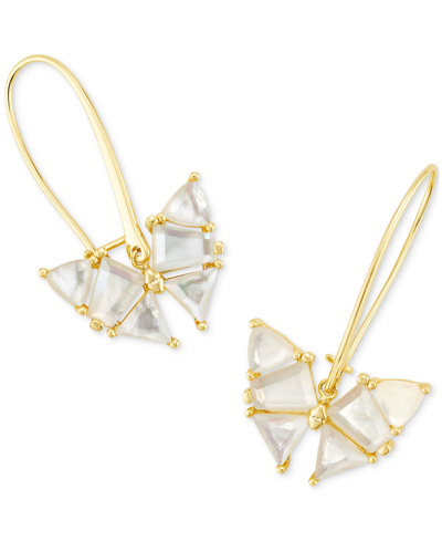 Kendra Scott 14k Gold-plate Mother Of Pearl Butterfly Drop Earrings (also In Abalone) In Ivory Mother Of Pearl