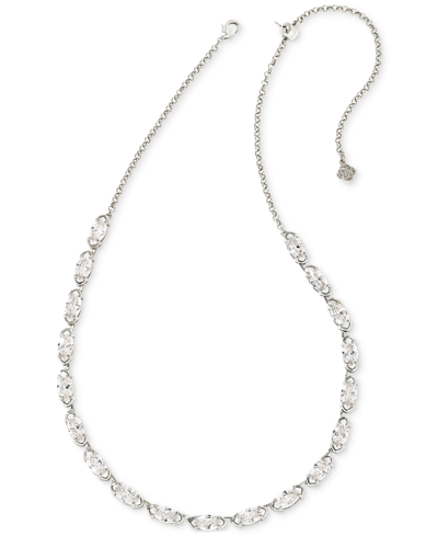 Kendra Scott 14k Gold-plate Cubic Zirconia Collar Necklace, 16" + 3" Extender In White Cz