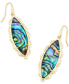 KENDRA SCOTT 14K ABALONE MARQUISE DROP EARRINGS (ALSO IN MOTHER OF PEARL & PINK CAT'S EYE GLASS)